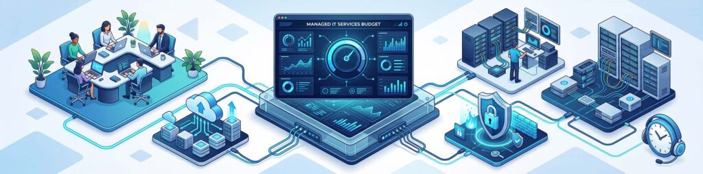 Factors Affecting Managed IT Services Cost in Glendale › TECHBLEED Factors affecting managed IT services cost in Glendale, including users, security, backup, infrastructure, and support coverage