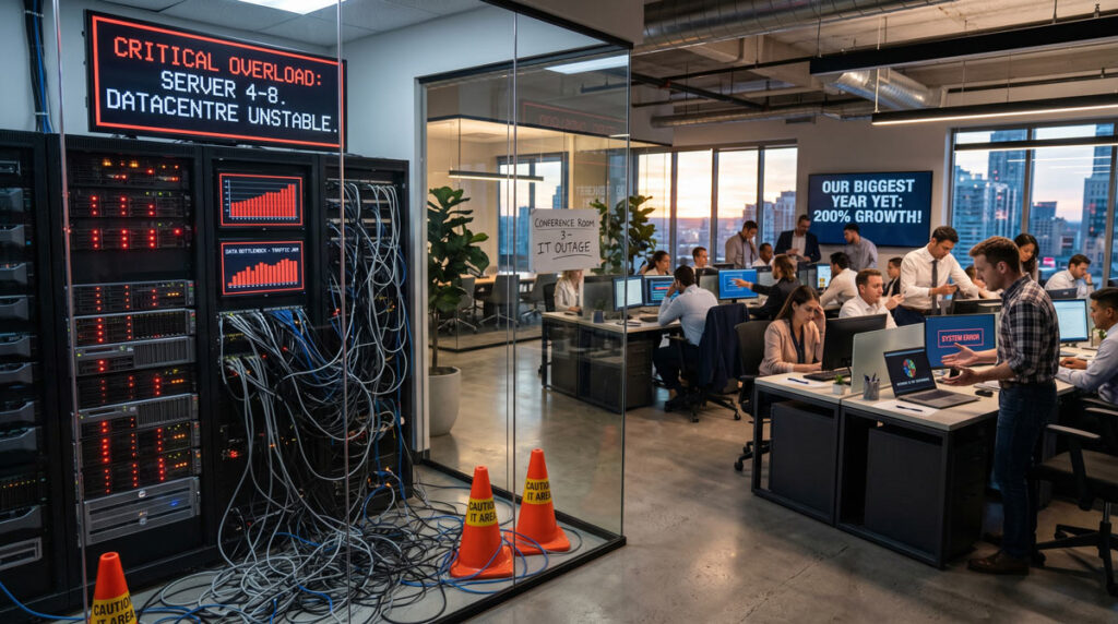 Business Growth Technology Scaling IT › TECHBLEED growing small business technology infrastructure scaling challenges