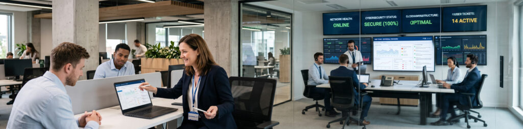 Hybrid IT Model Business Mid-Sized › TECHBLEED hybrid IT model combining internal IT staff and managed IT services