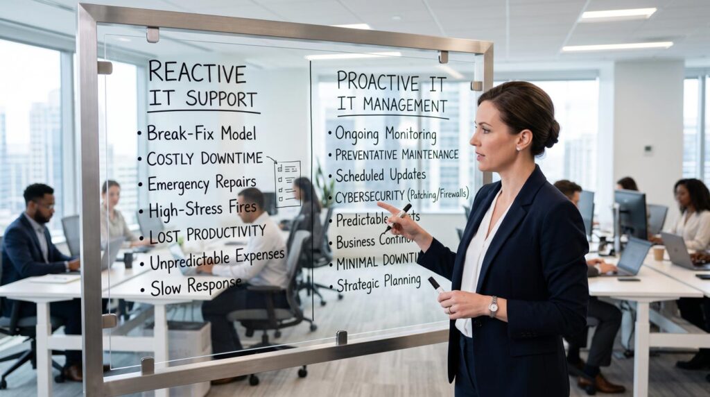 proactive IT management versus reactive IT support for businesses