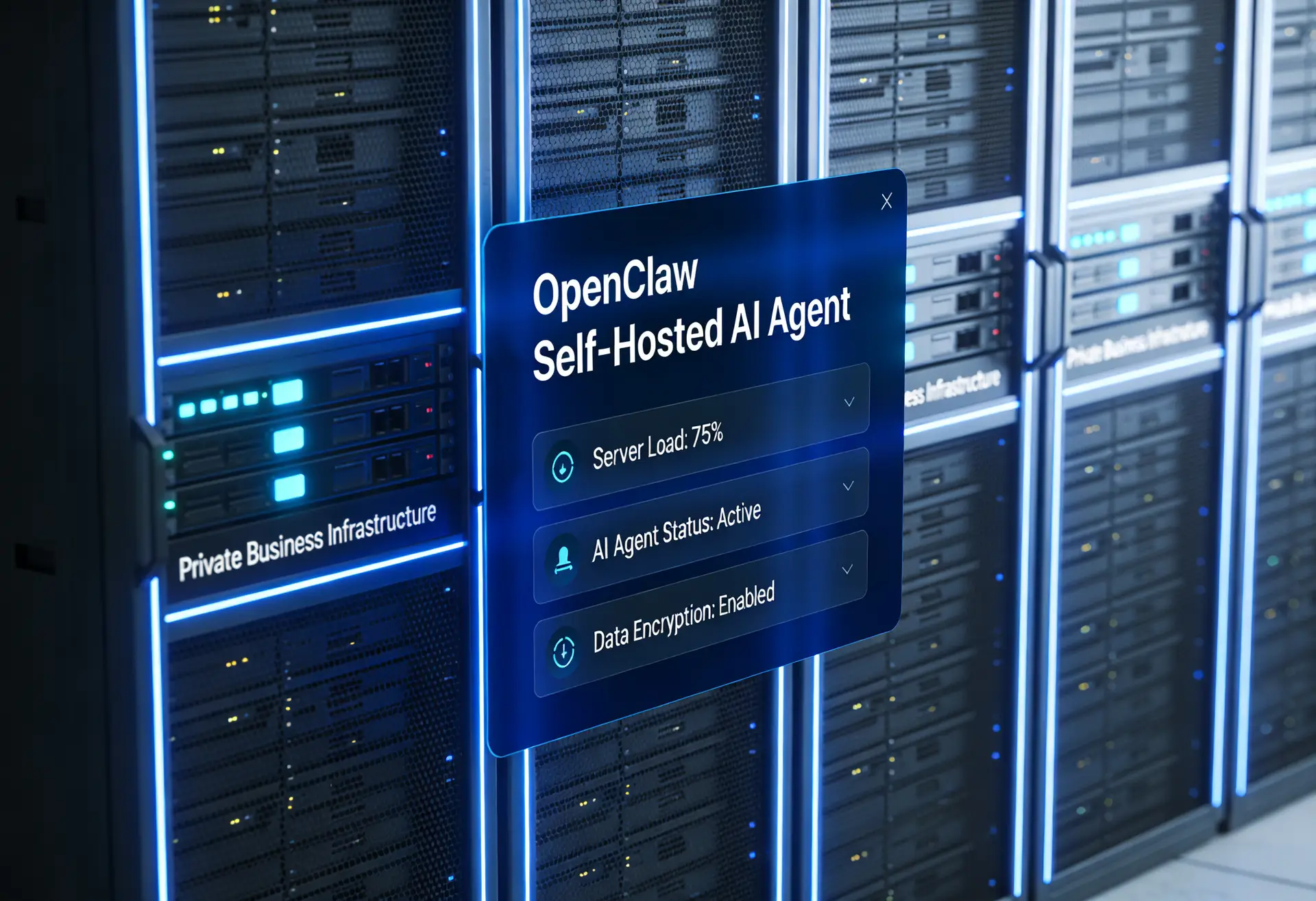 OpenClaw self-hosted AI agent running on private business infrastructure